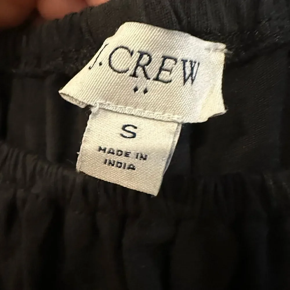 J. Crew puff sleeve babydoll mini dress black